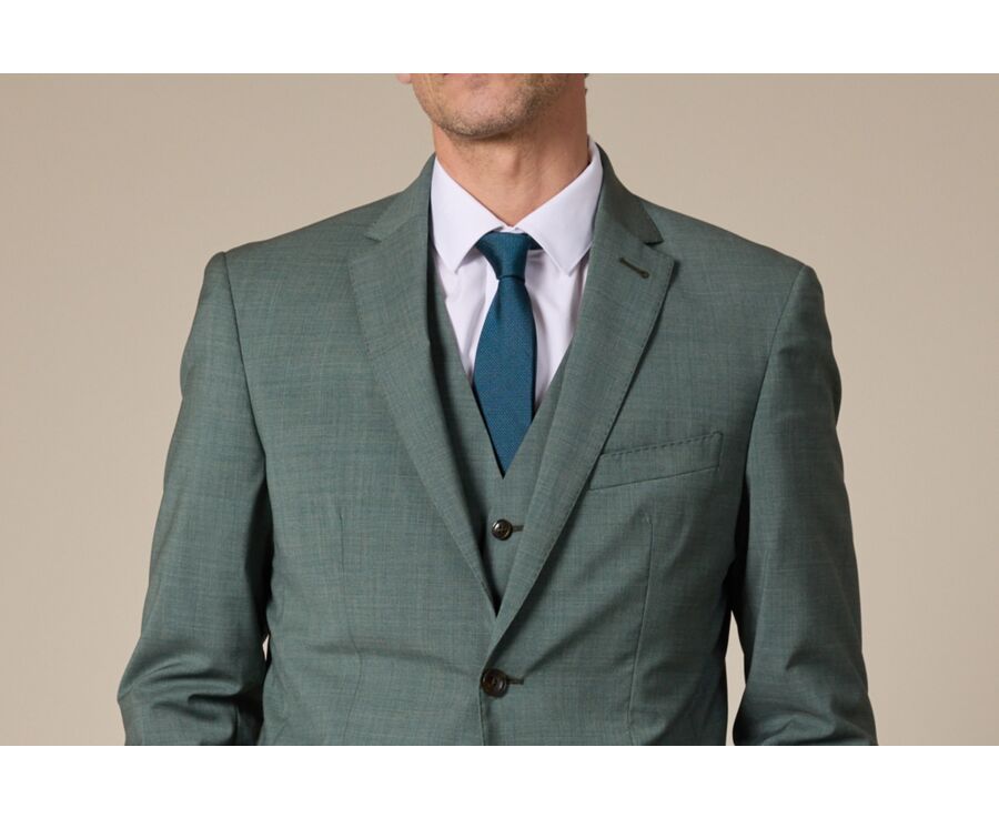 Silk Tie Micro Pattern Blue Green