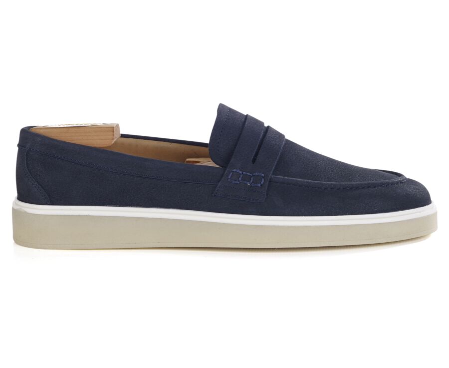 Navy Nubuck Men's loafers - BOKEELA