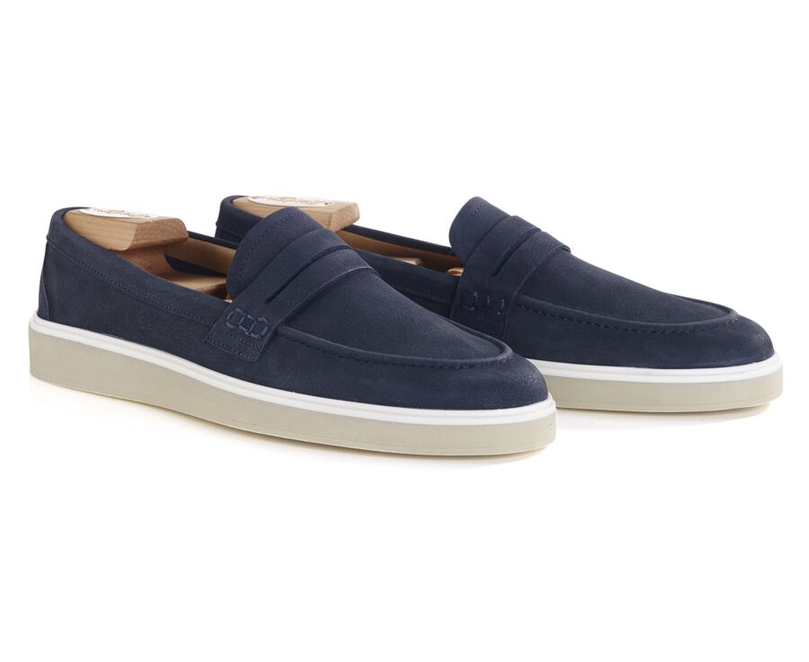 Navy Nubuck Men's loafers - BOKEELA