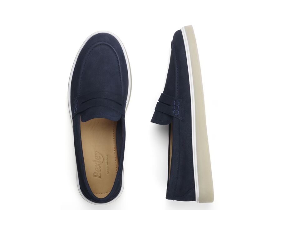 Navy Nubuck Men's loafers - BOKEELA