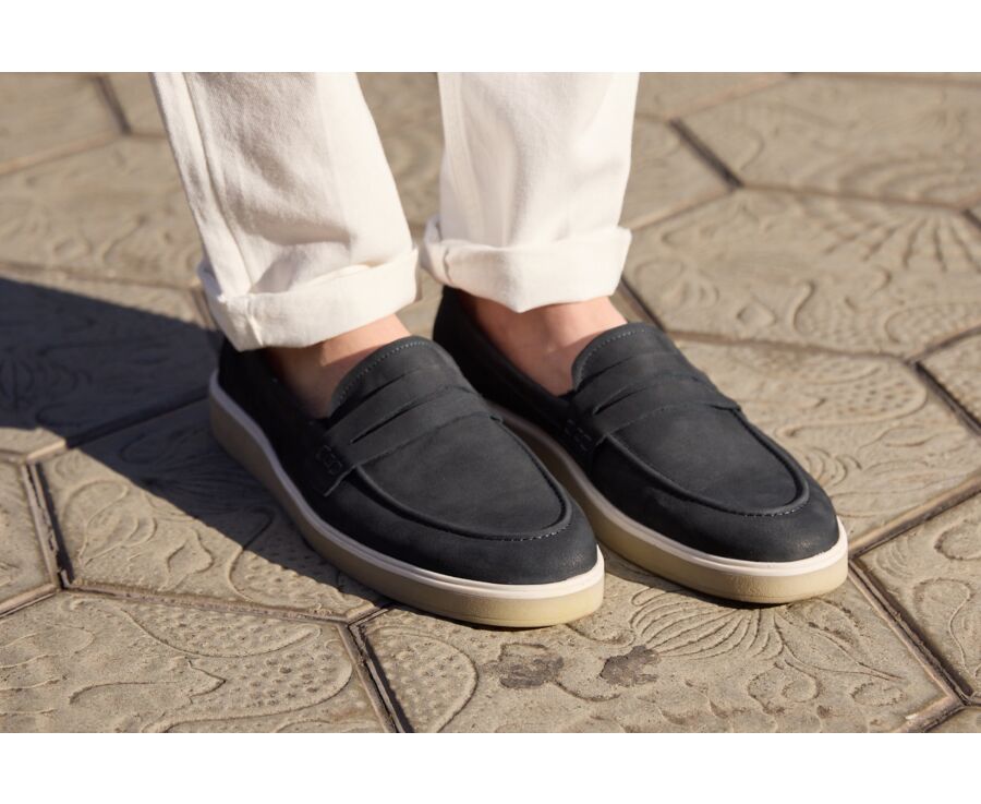 Navy Nubuck Men's loafers - BOKEELA