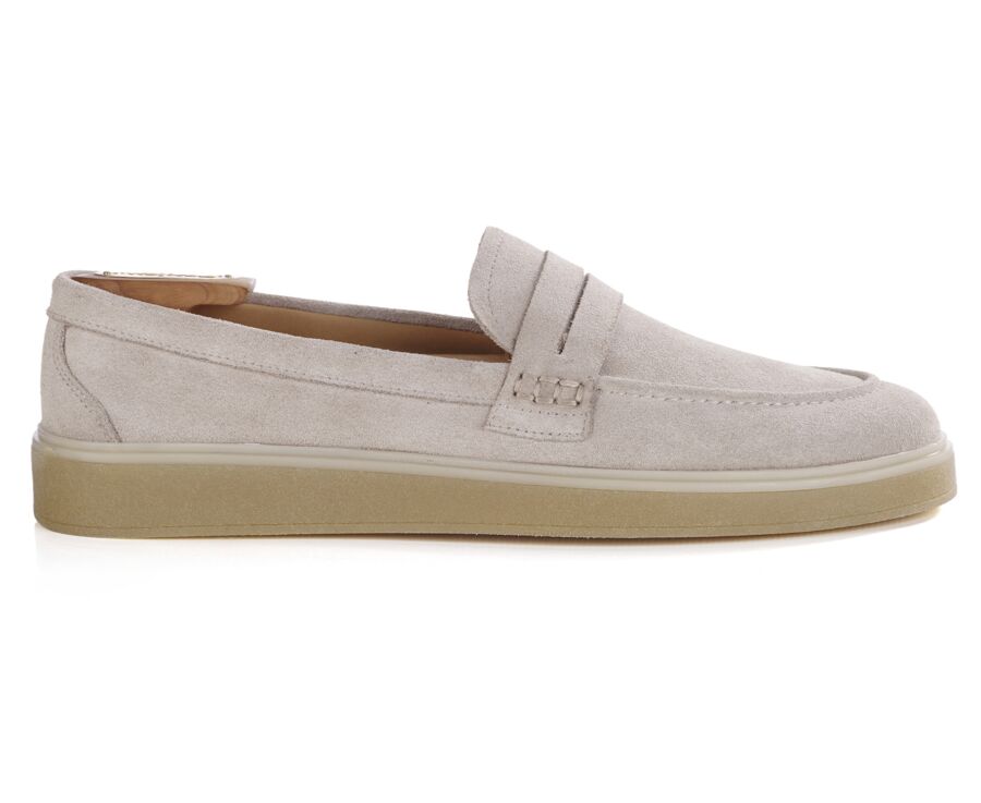 Greige Suede  Men's loafers - BOKEELA