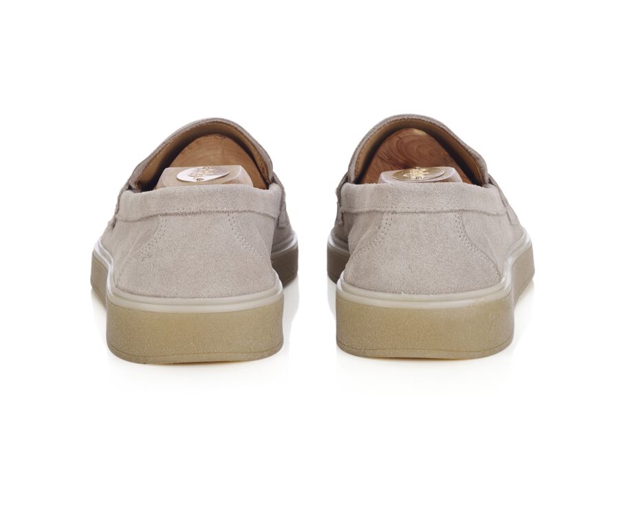 Greige Suede  Men's loafers - BOKEELA