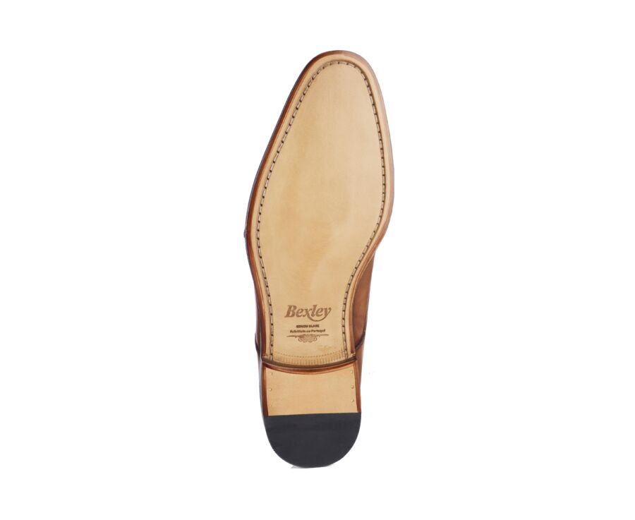 Men’s Double Monk Strap Shoes Patina Gold - LANGFORD