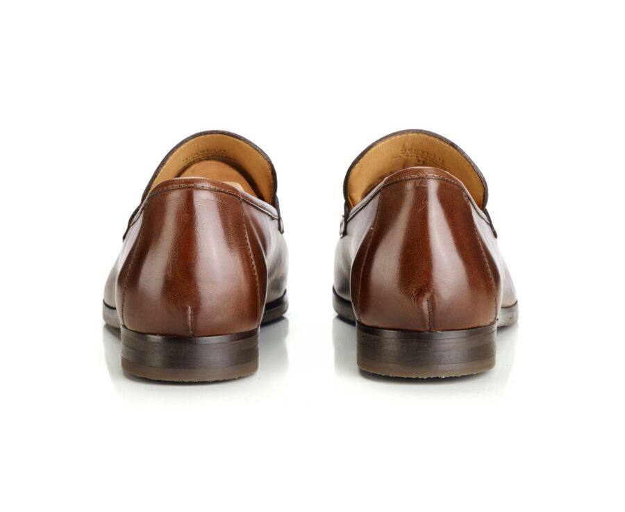 Patina Chocolate Men's penny loafers - Rubber Outsole - DERVIO II GOMME