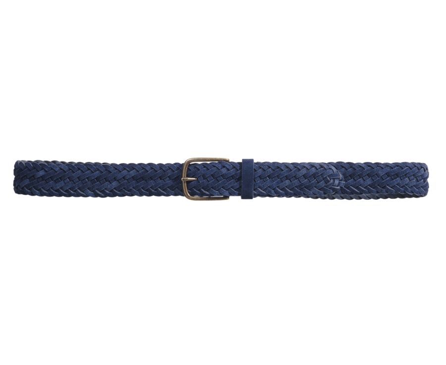 Men's braided velvet belt in navy - NORTHGATE