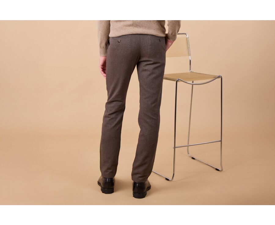 Men's Chino Trousers – Heather Chocolate - NEIL