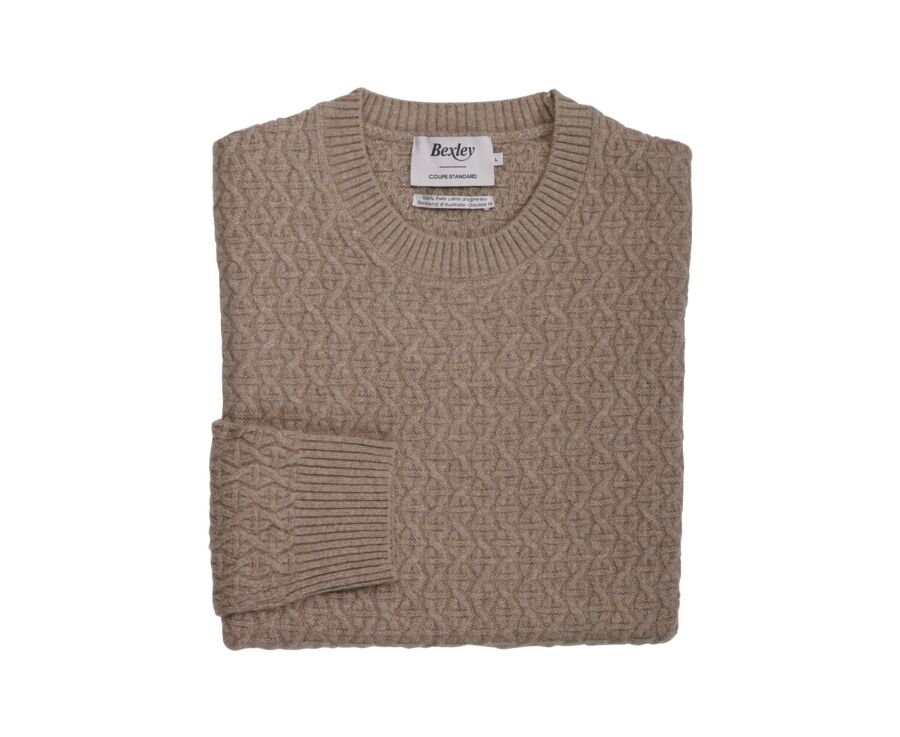 Crew neck pullover - Taupe Melange - CONLEY