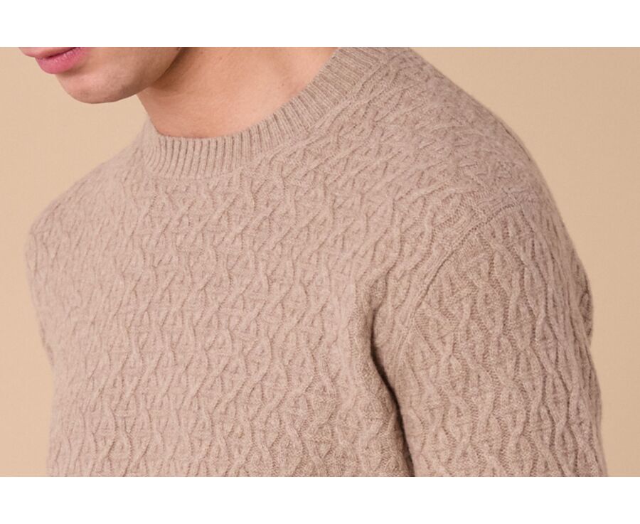 Crew neck pullover - Taupe Melange - CONLEY