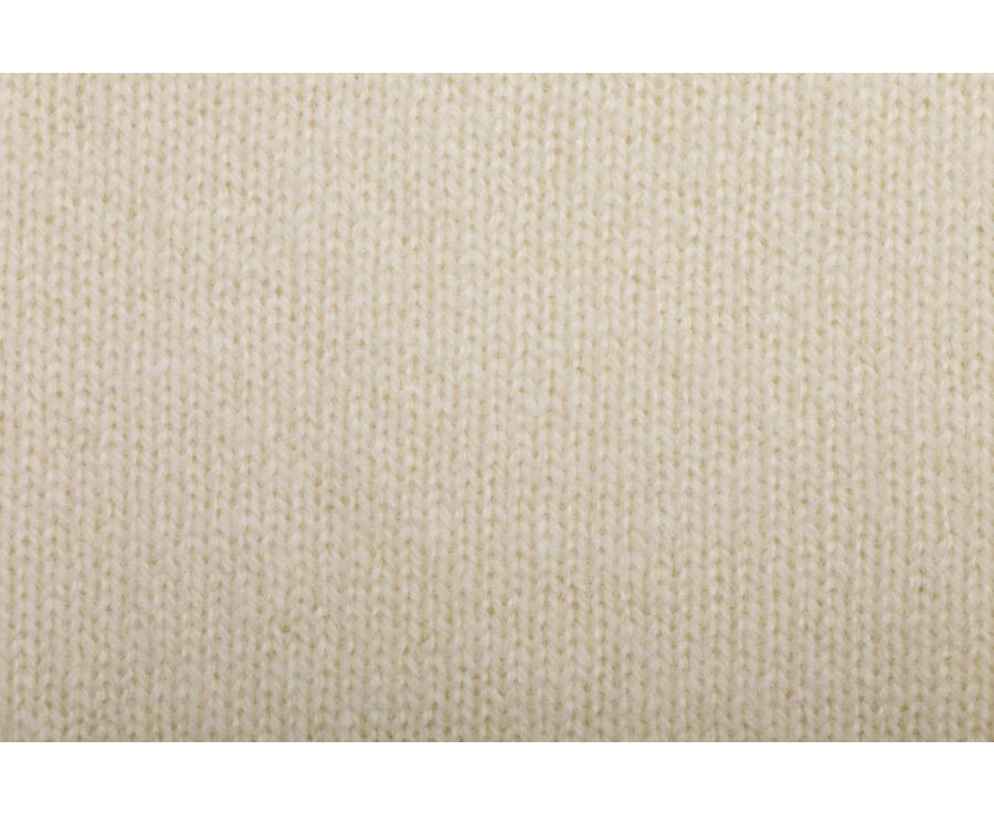 Ecru and Light Heather Taupe half-zip wool jumper - KEYDEN II