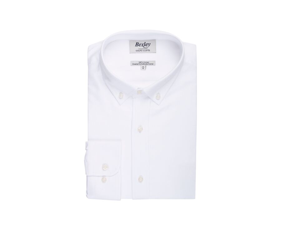 Oxford Shirt for Men – White, American collar - BRADFORD III