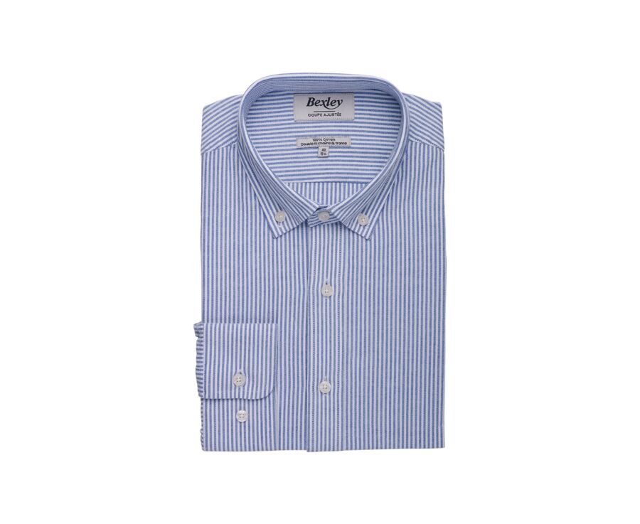Oxford Shirt for Men – Navy & White, American collar - BRADFORD III