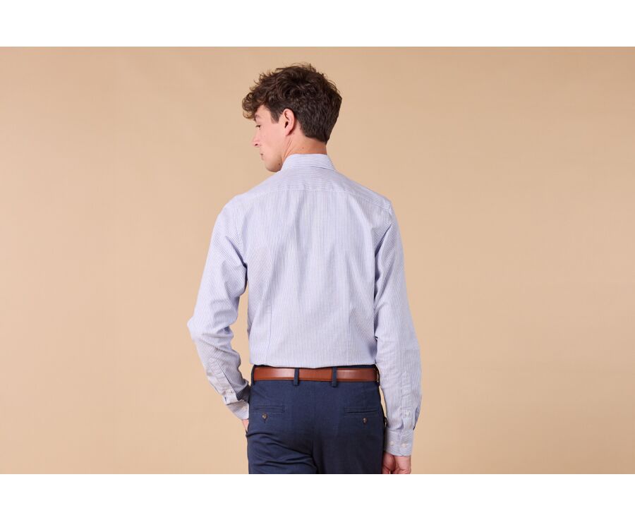 Oxford Shirt for Men – Navy & White, American collar - BRADFORD III