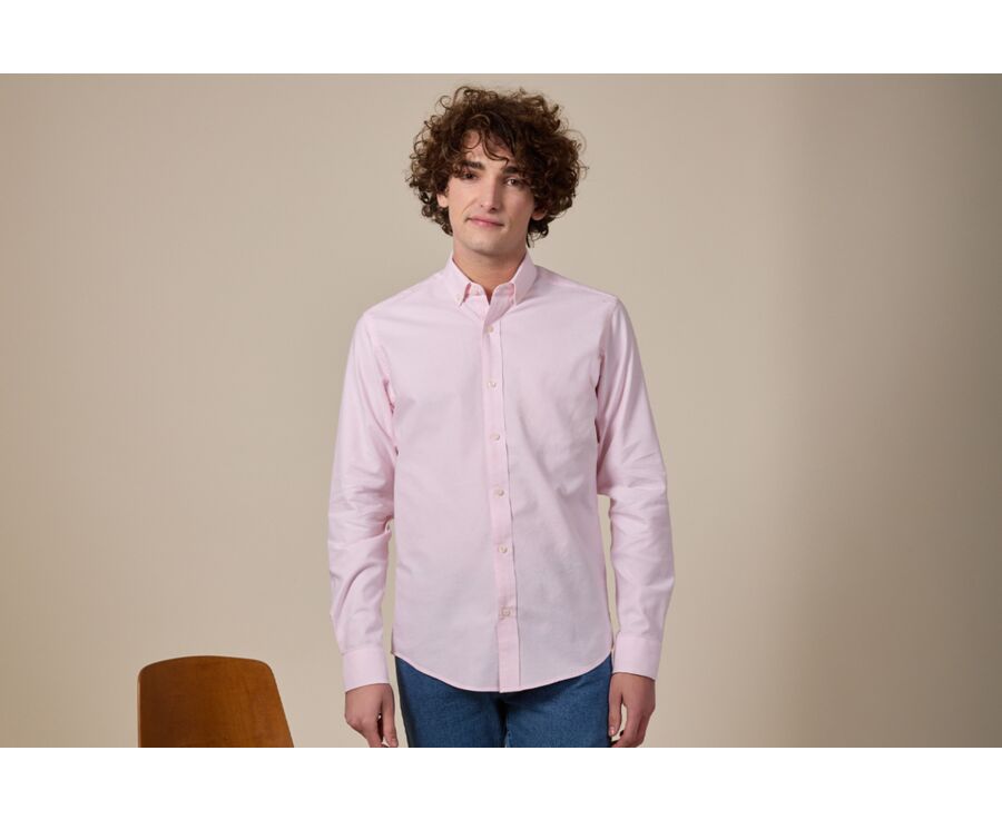 Oxford Shirt for Men – Pink, American collar - BRADFORD III