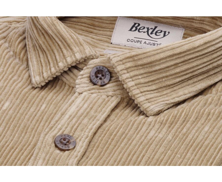 Beige - Corduroy over shirt - VICTORIUS