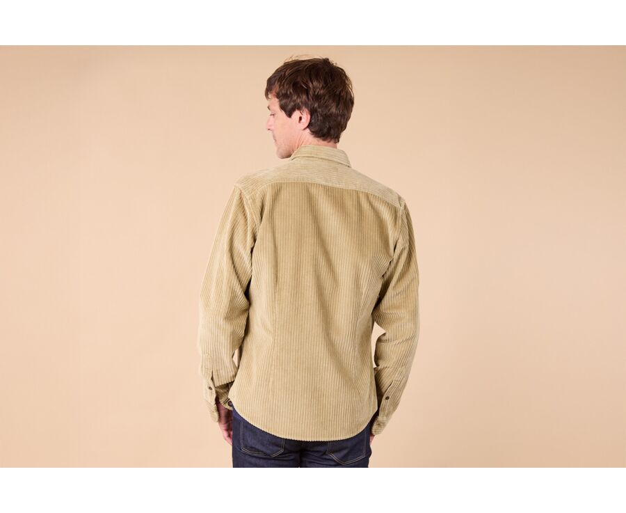 Beige - Corduroy over shirt - VICTORIUS