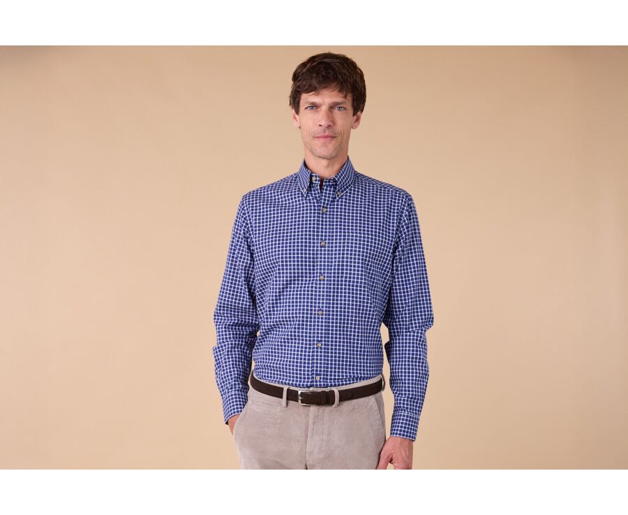 Flannel shirt - Blue & White Checks - JAYDON