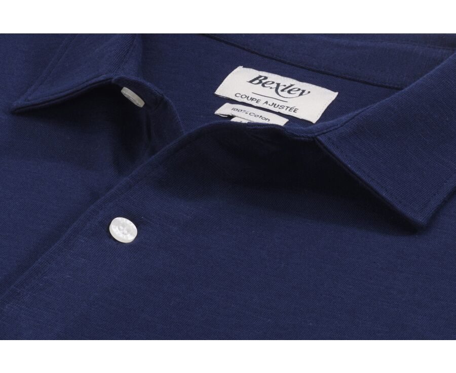 Men's jersey shirt 100% cotton - Dark Navy - AIGNAN