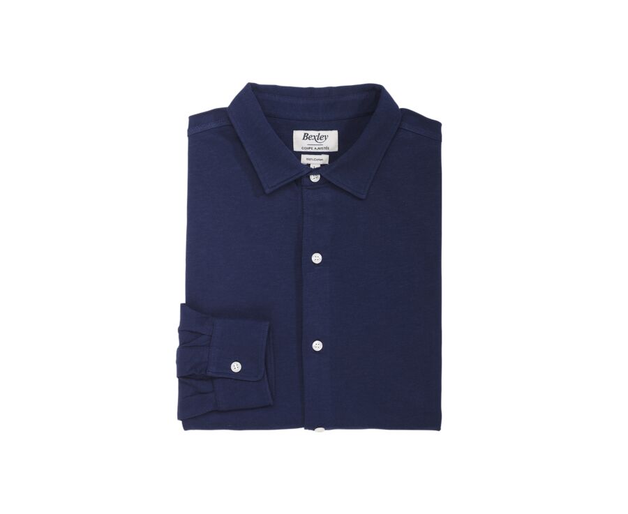 Men's jersey shirt 100% cotton - Dark Navy - AIGNAN