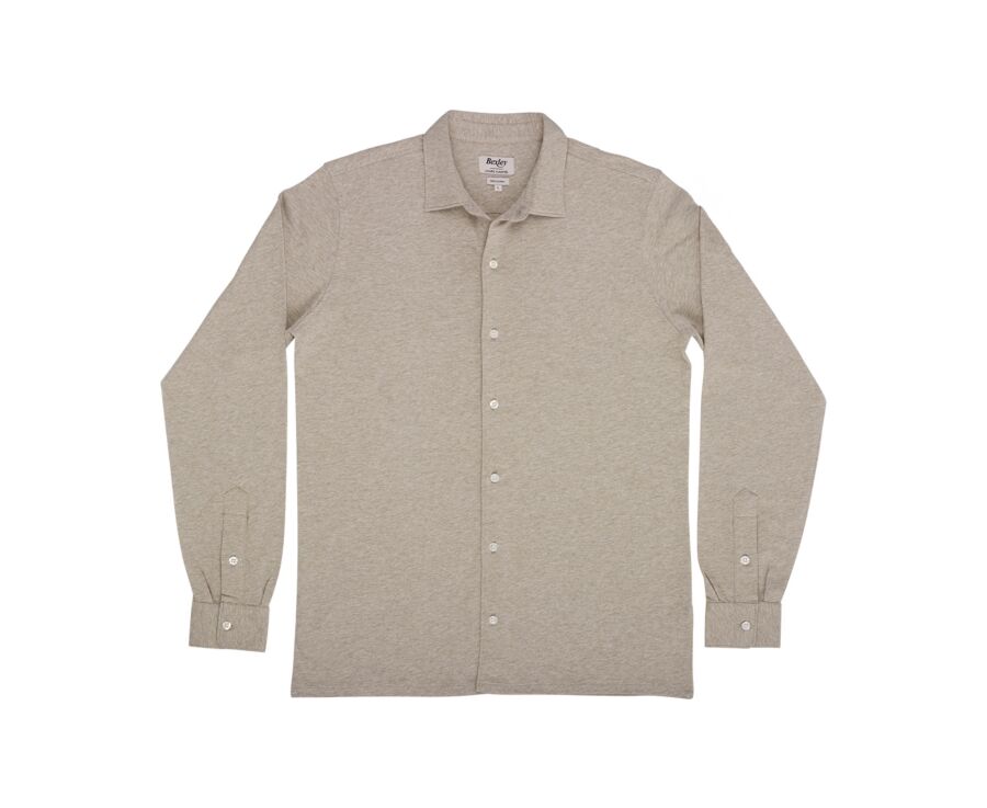 Men's jersey shirt 100% cotton - Taupe Light Melange - AIGNAN