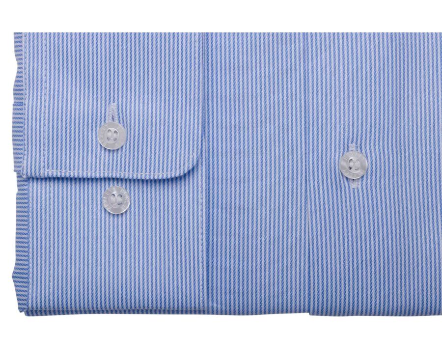 Twill Shirt for Men – Light Blue & White Stripes - DUNANT CLASSIC