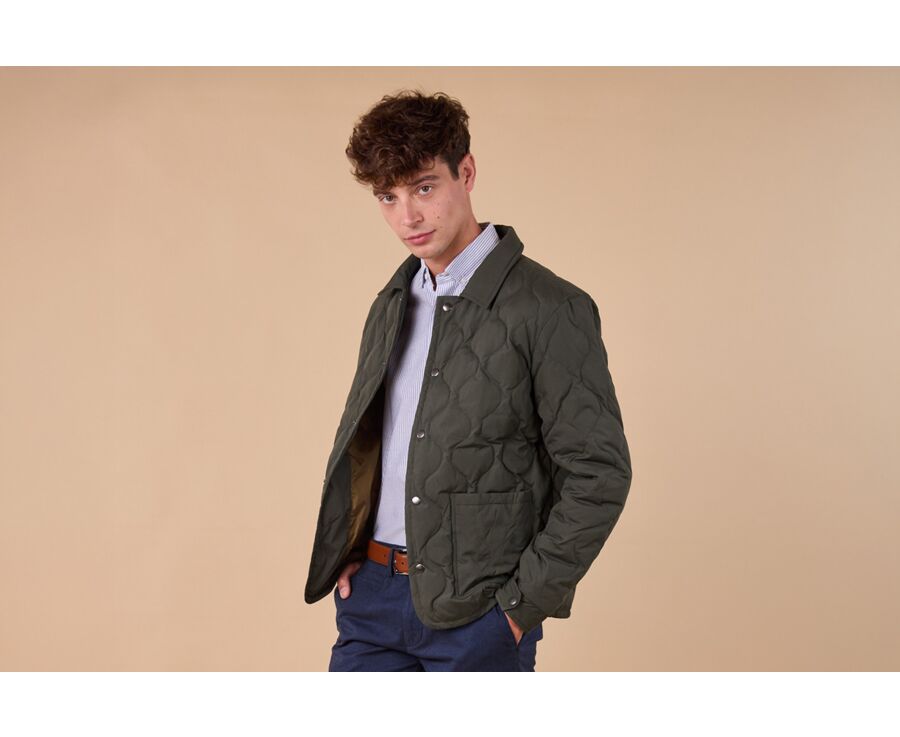 Dark Green Quilted Blazer for men - NORSTEN