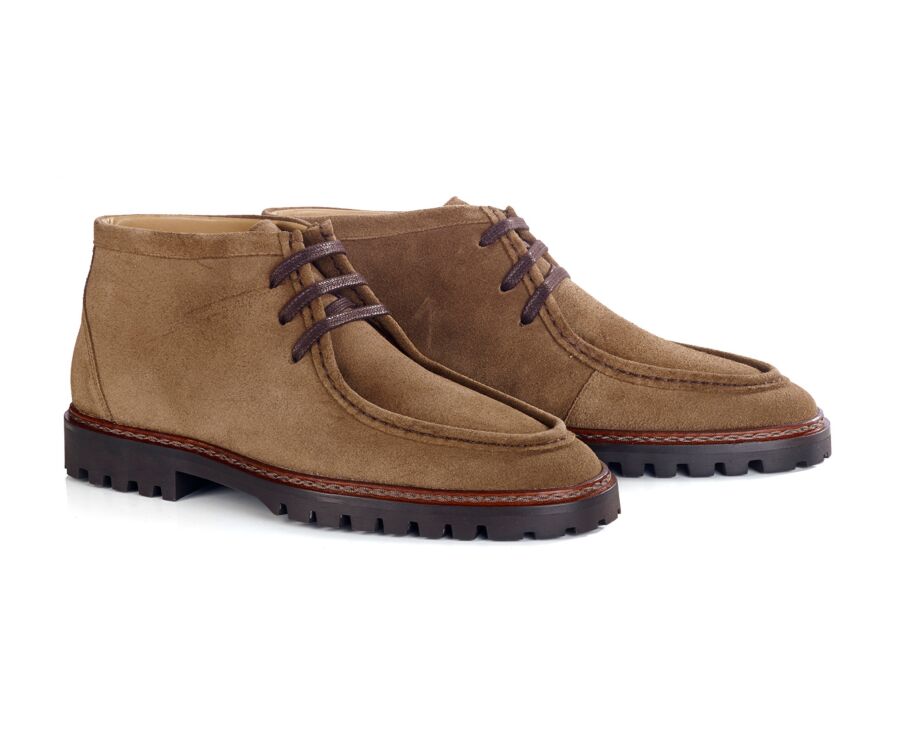 Men’s  Derby Boots – Havana Suede - COLNEY HIGH GOMME