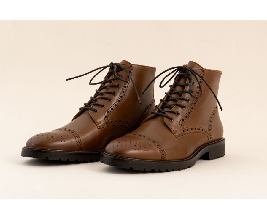 Men’s ankle boots – Patinated Cognac - HEYBRIDGE GOMME