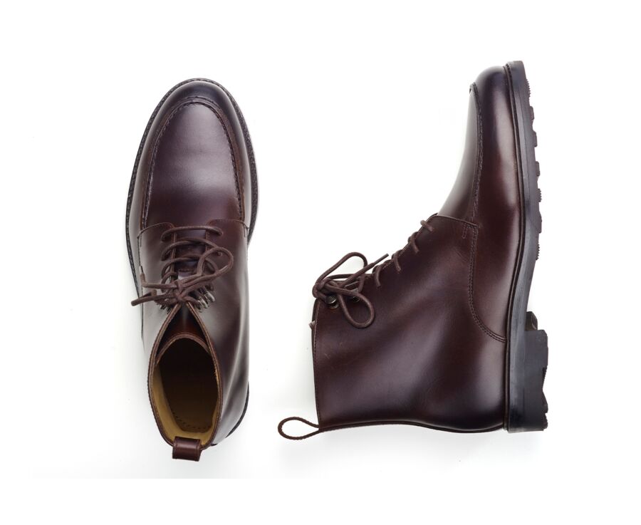 Chocolate Derby Boots - Rubber outsole - HUDSON HIGH GOMME COUNTRY