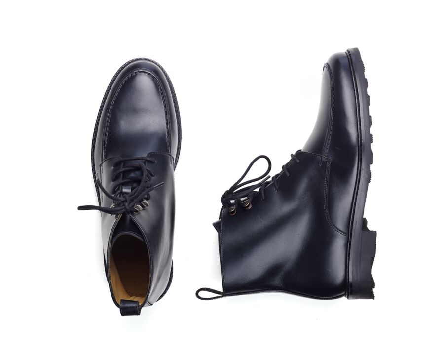 Black Derby Boots - Rubber outsole - HUDSON HIGH GOMME COUNTRY