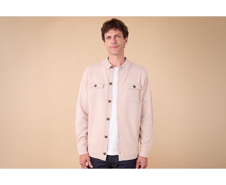 Knitted Overshirt – Light Beige - WARRICK