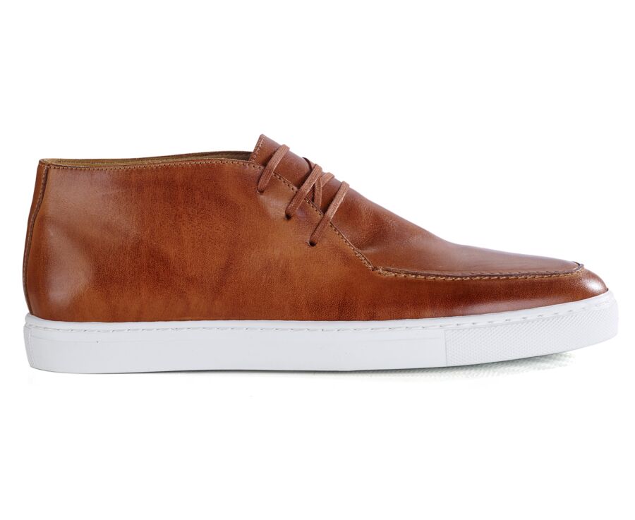High-top Men's Sneaker – Patinated Chestnut - TAHARA