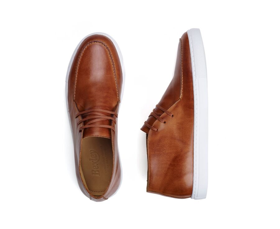 High-top Men's Sneaker – Patinated Chestnut - TAHARA