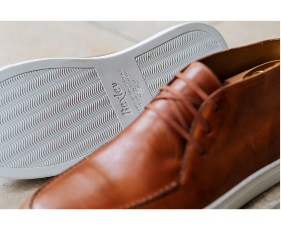 High-top Men's Sneaker – Patinated Chestnut - TAHARA