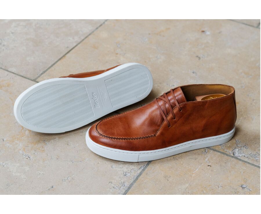 High-top Men's Sneaker – Patinated Chestnut - TAHARA