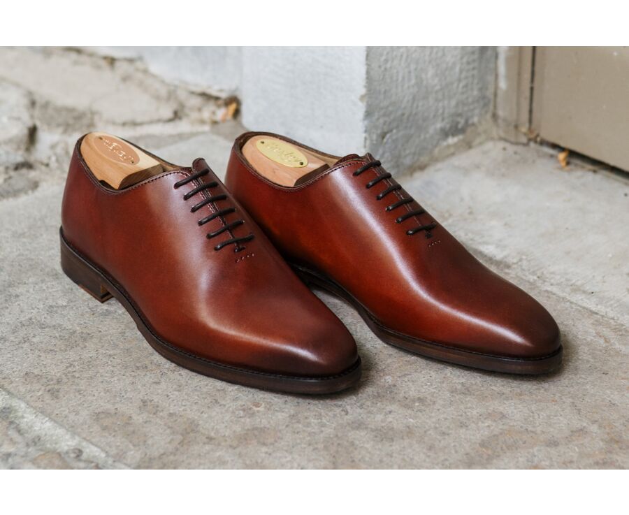Oxford Shoes Men – Cognac Patina - CARNEGIE PATIN