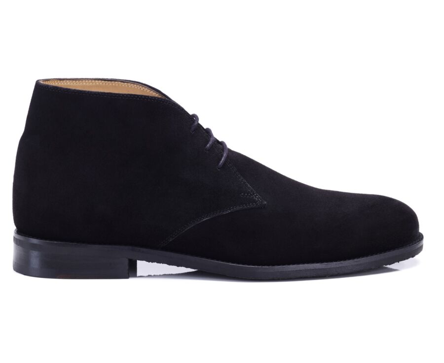 Men's water-repellent black suede low boot - DOVAM GOMME