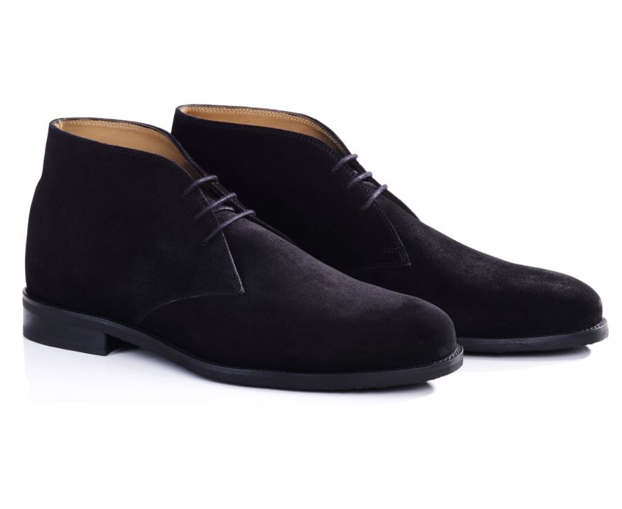 Men's water-repellent black suede low boot - DOVAM GOMME