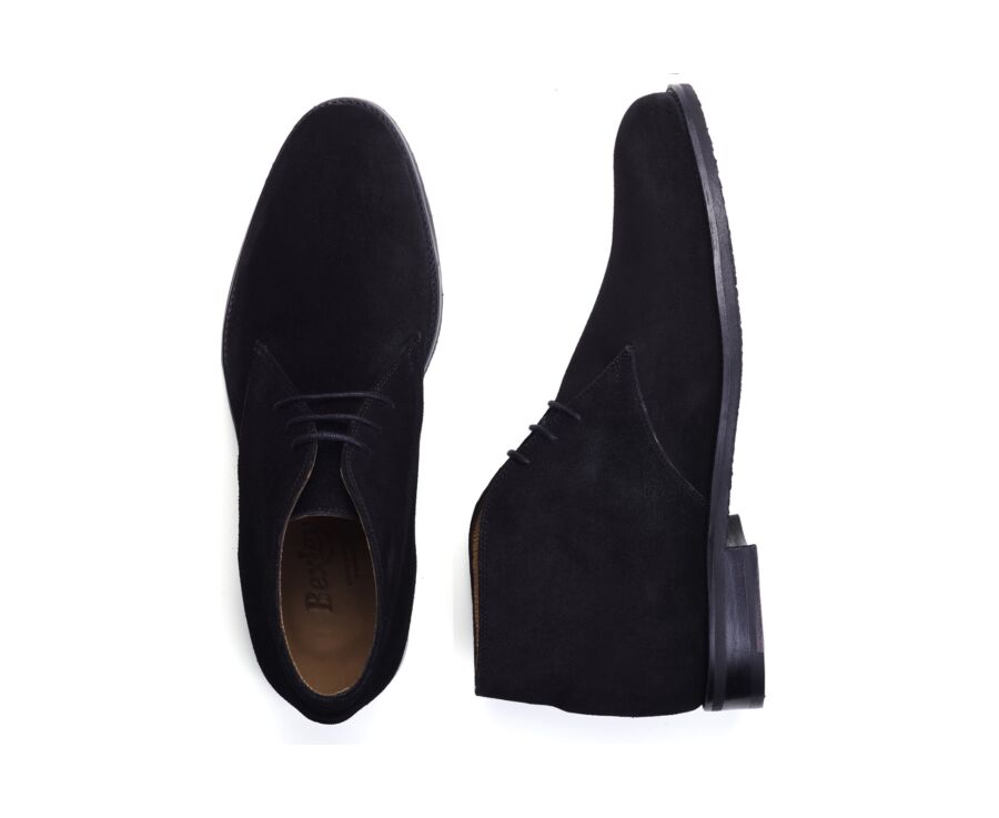 Men's water-repellent black suede low boot - DOVAM GOMME