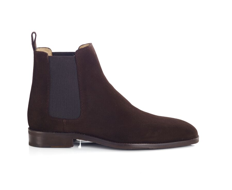 Men's Bitter Chocolate Suede Chelsea Boots - STANHIGH GOMME