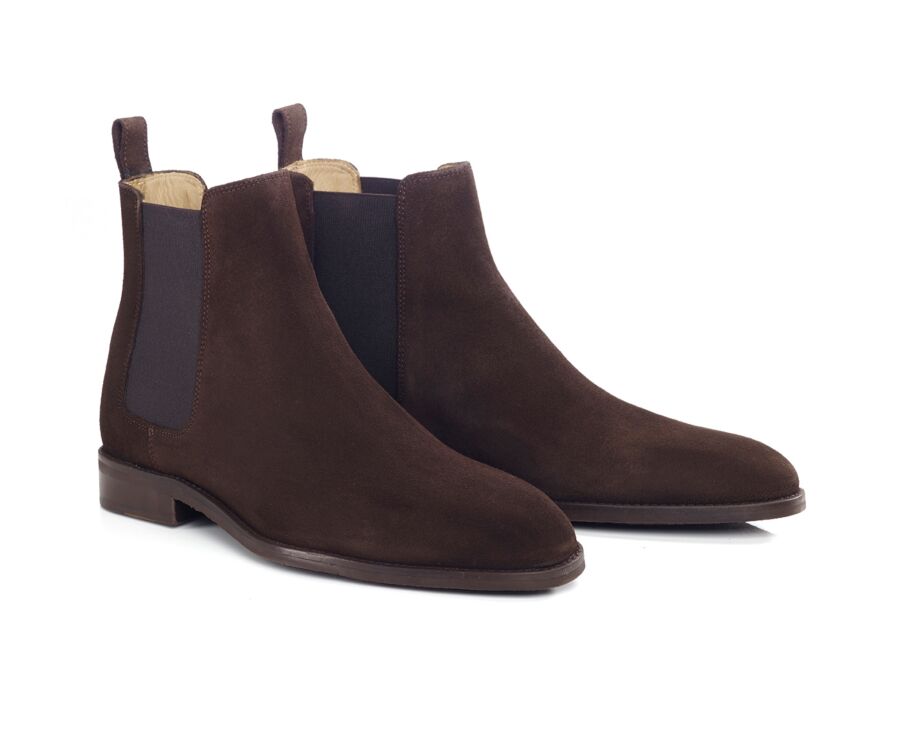 Men's Bitter Chocolate Suede Chelsea Boots - STANHIGH GOMME