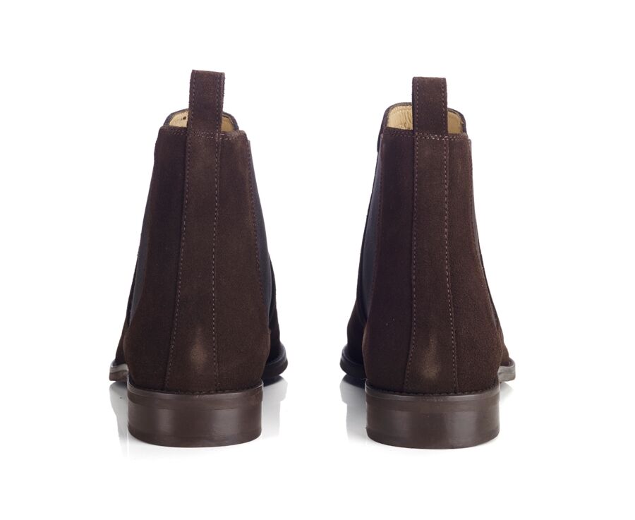 Men's Bitter Chocolate Suede Chelsea Boots - STANHIGH GOMME