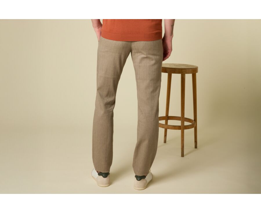 Men's chino trousers Light Khaki Chevron - KERYLL