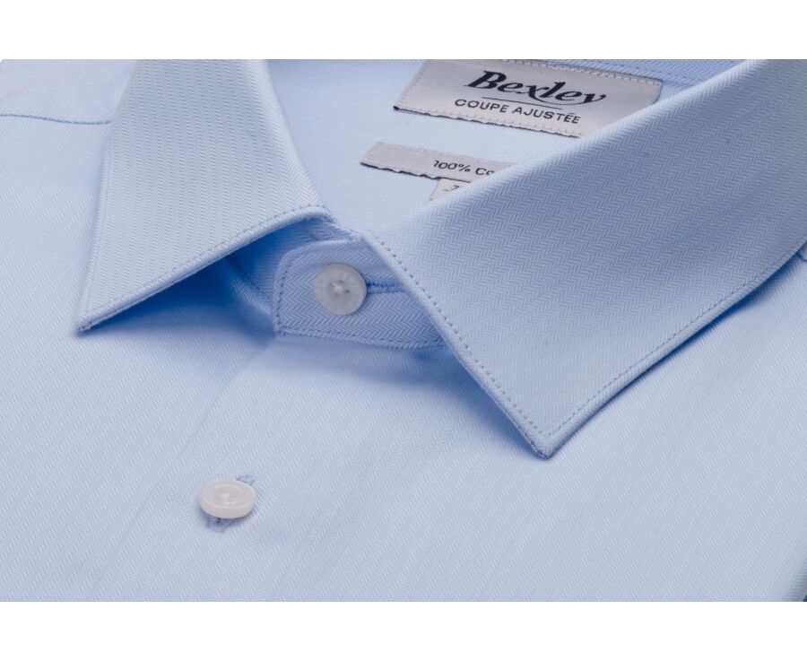 Men’s sky blue twill shirt - MALVINIEN CLASSIC