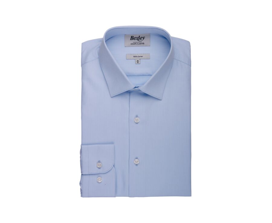 Men’s sky blue twill shirt - MALVINIEN CLASSIC
