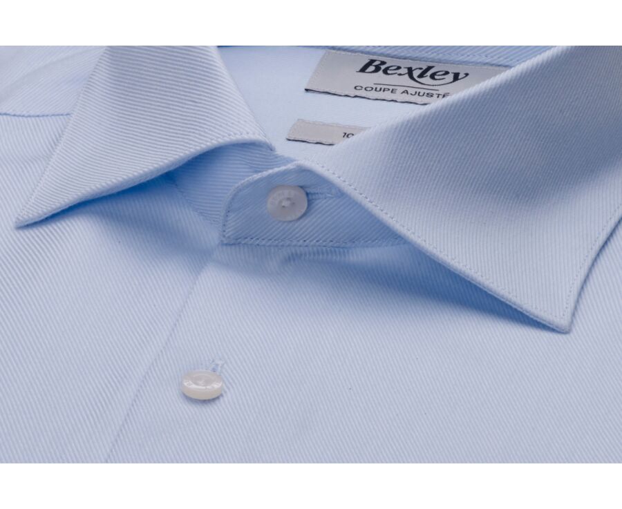 Men’s light blue twill shirt - TOMMASO CLASSIC