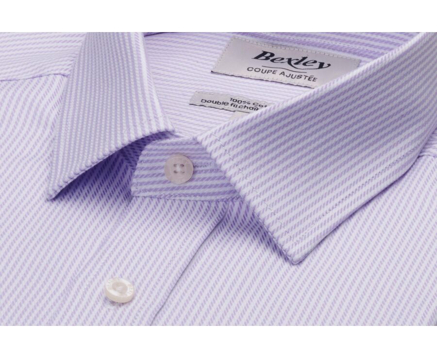 Men’s fine striped shirt in lilac and white - DAMELIN