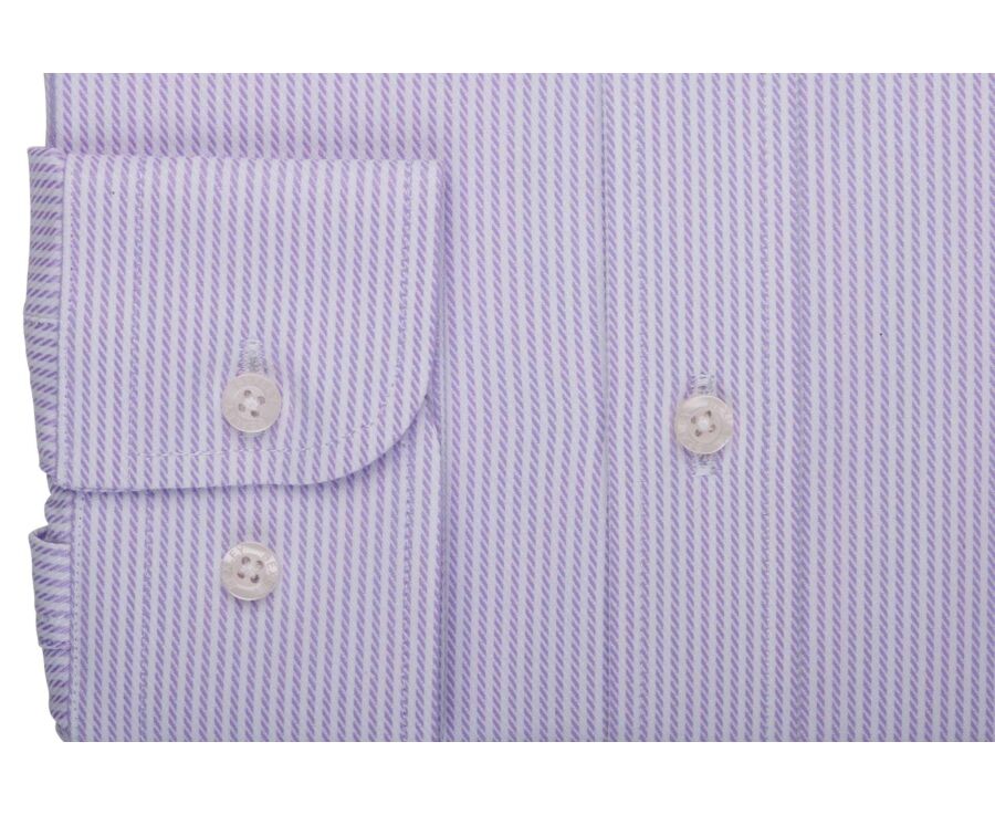 Men’s fine striped shirt in lilac and white - DAMELIN
