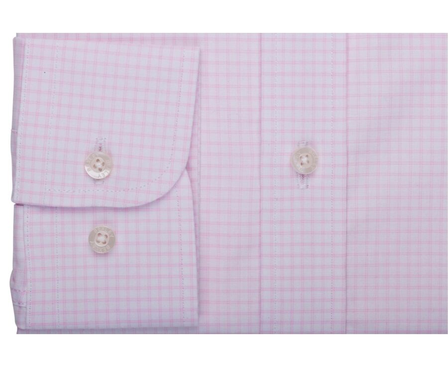 Men’s adjusted fit fine checked shirt in light pink - VIBERT