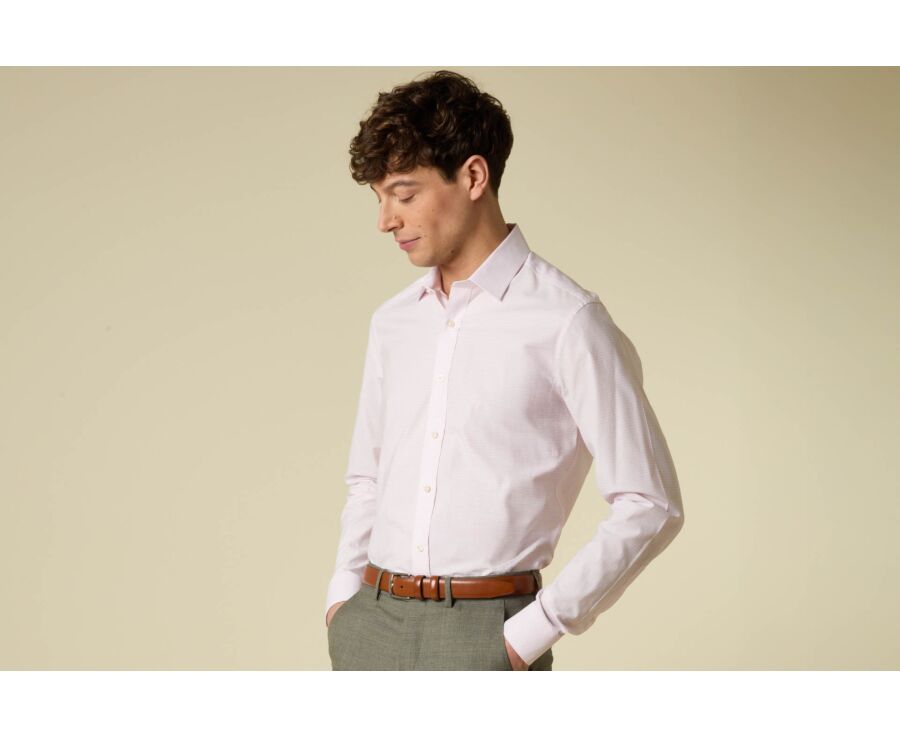 Men's twill shirt – Light Pink & White - VIBERT